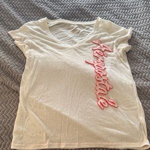 Aeropostale Cream Tee with Pink Script